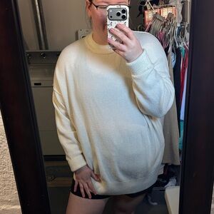 Aerie Cream Crew Neck Sweater